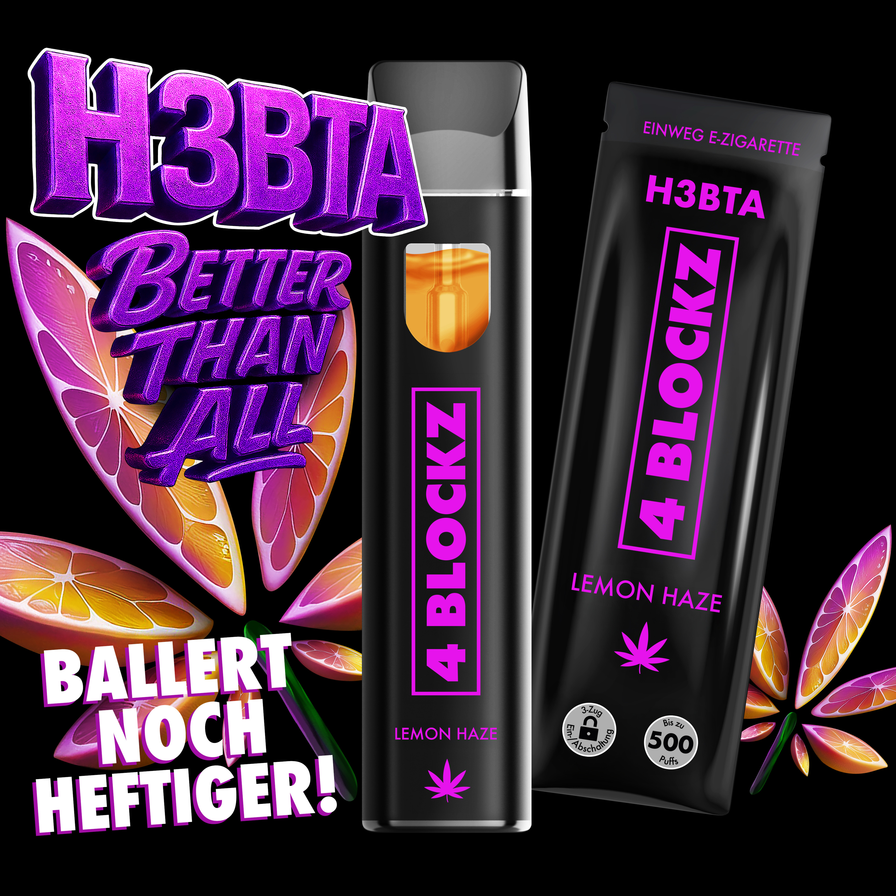 4Blockz VAPE - H3BTA "lemon Haze" (Lemon) - 1ml CRD