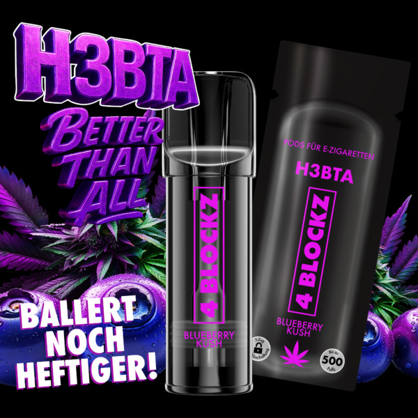 4Blockz H3BTA POD "Blueberry Kush" (Blueberry) - 2ml PG VG
