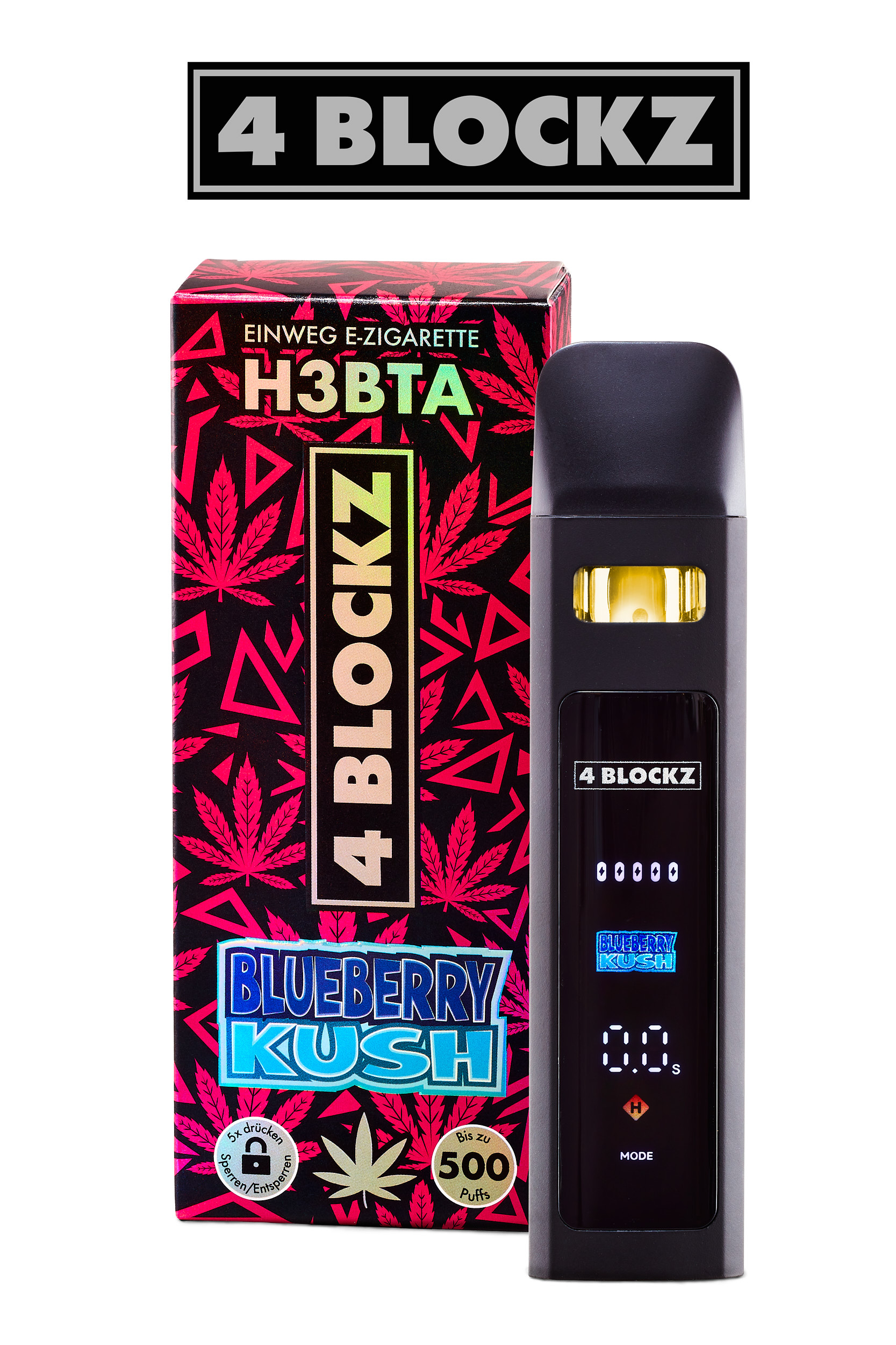 4Blockz VAPE digital – H3BTA „Blueberry Kush“ – 1ml CRD