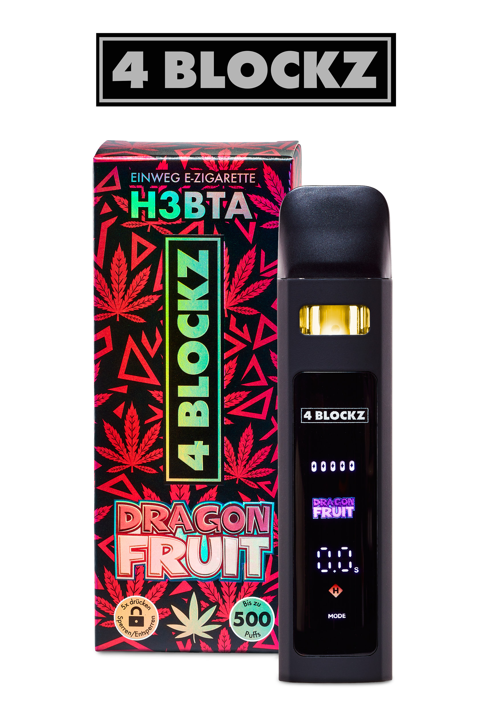 4Blockz VAPE digital – H3BTA „Dragon Fruit“ – 1ml CRD