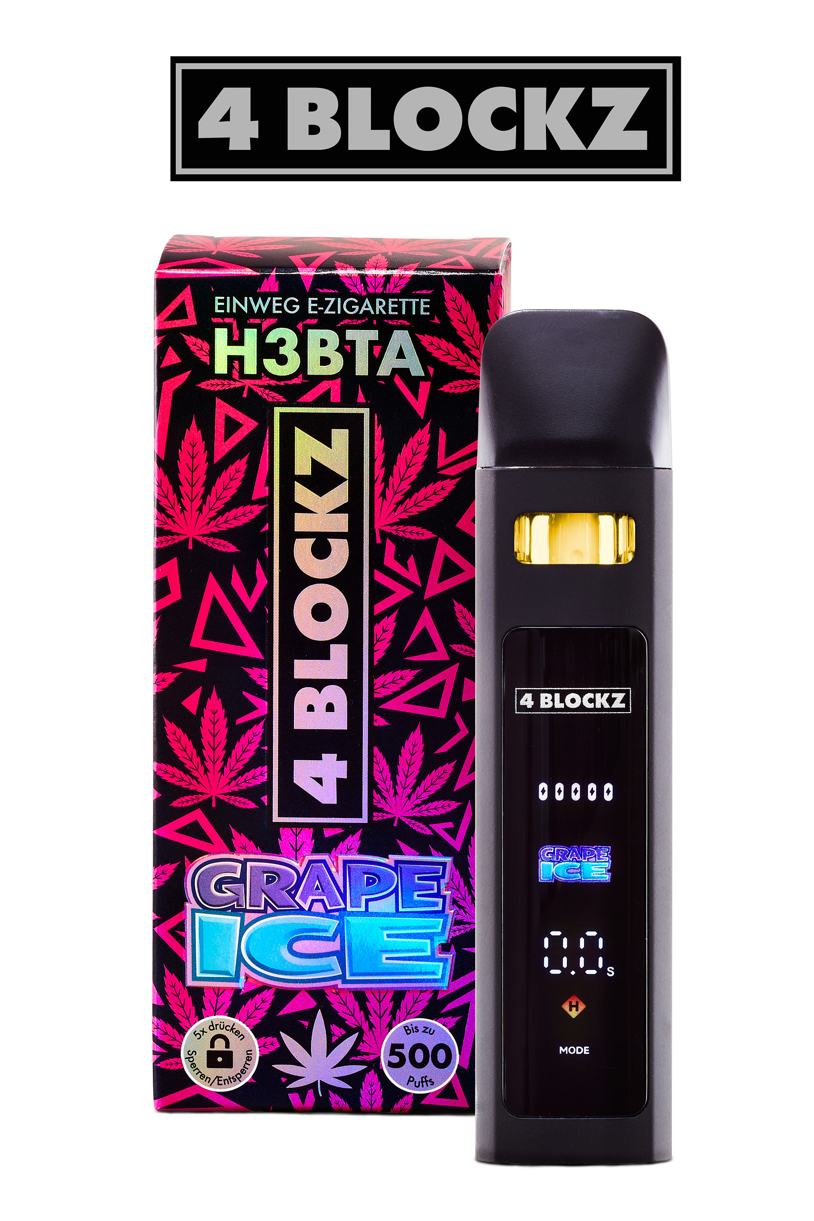 4Blockz VAPE digital – H3BTA „Grape Ice“ – 1ml CRD