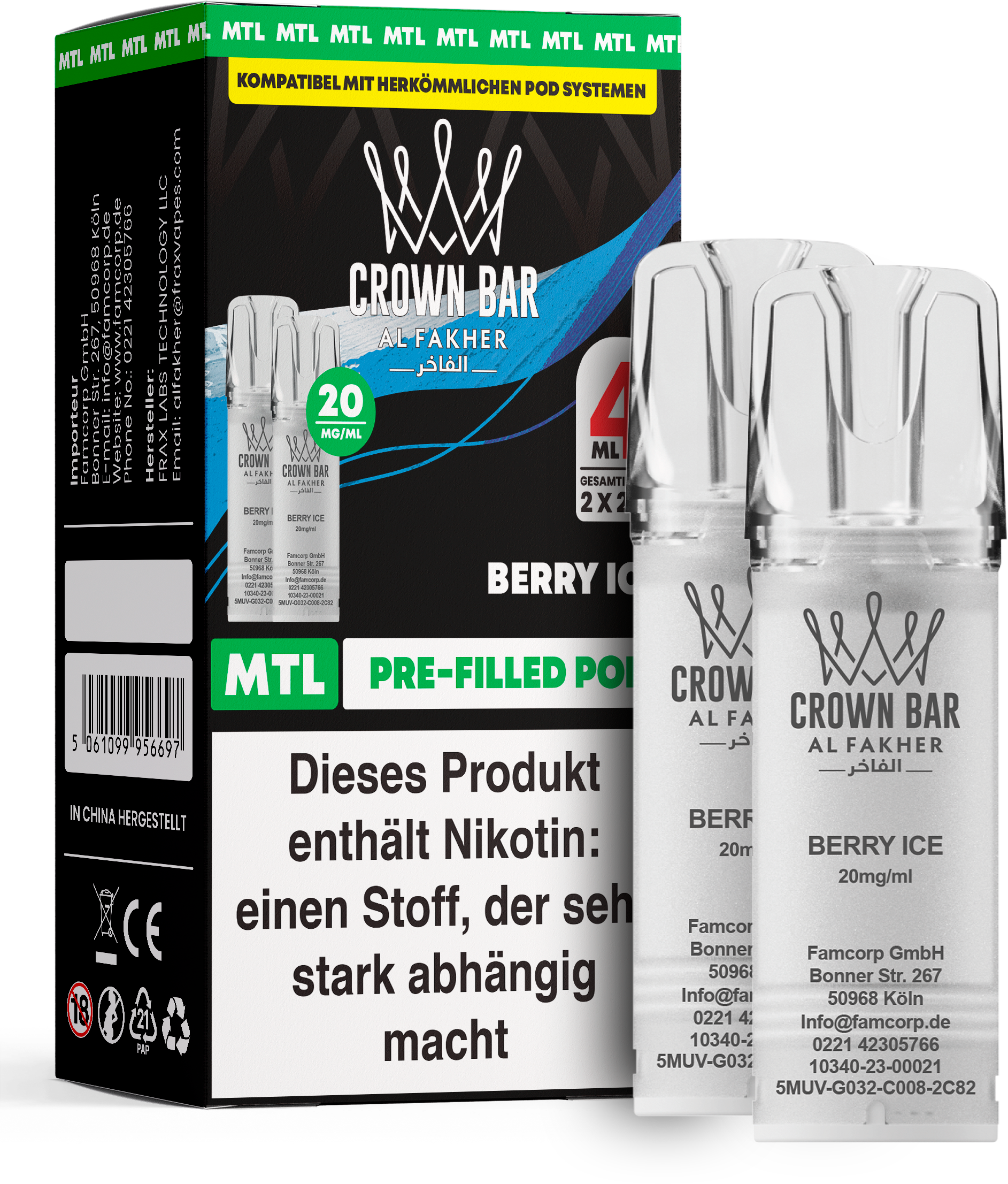 Al Fakher Pod (2er Pack) - Berry Ice 20mg (MTL)