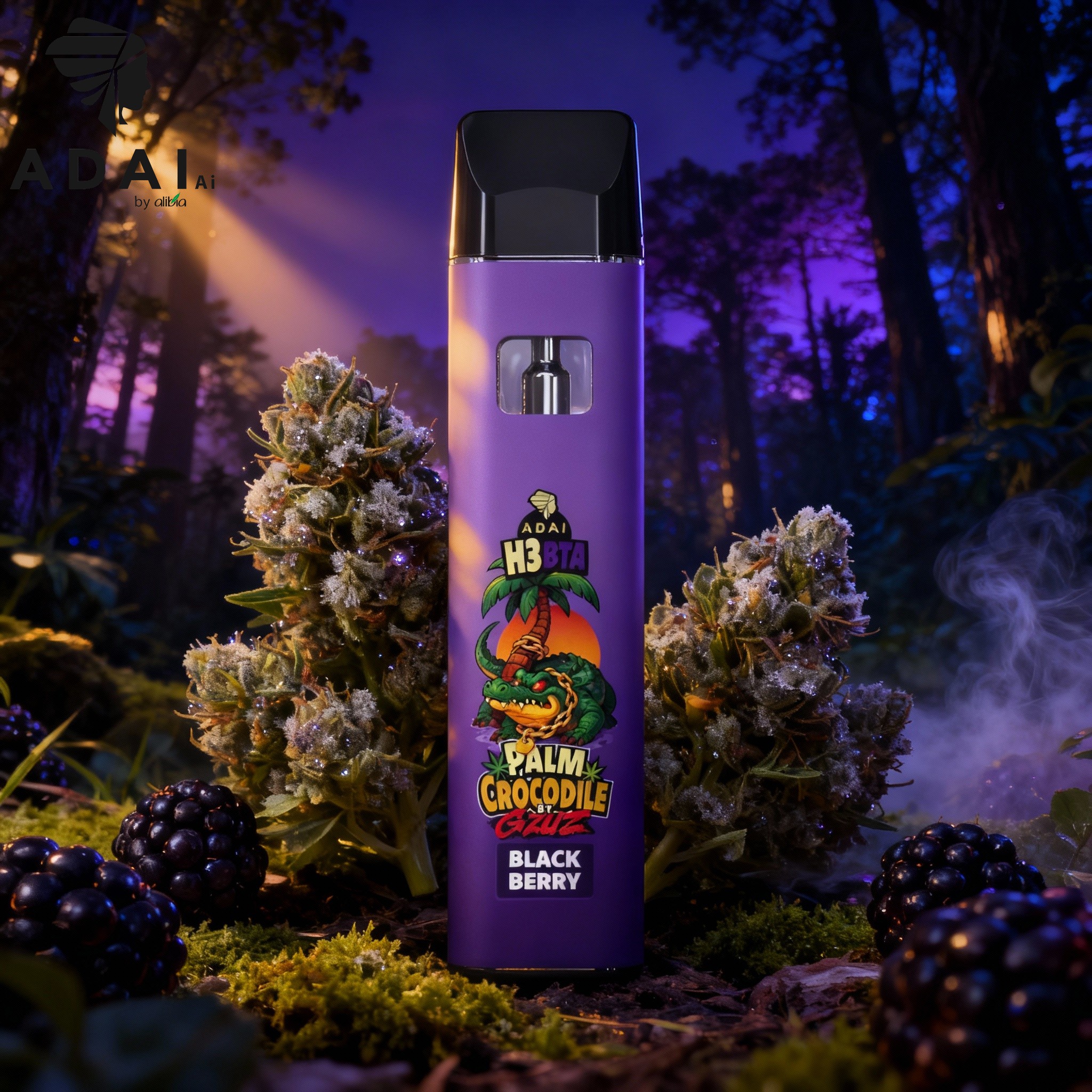 Palm Crocodile VAPE - H3BTA - "Blackberry" (Blackberry) - 1ml CRD