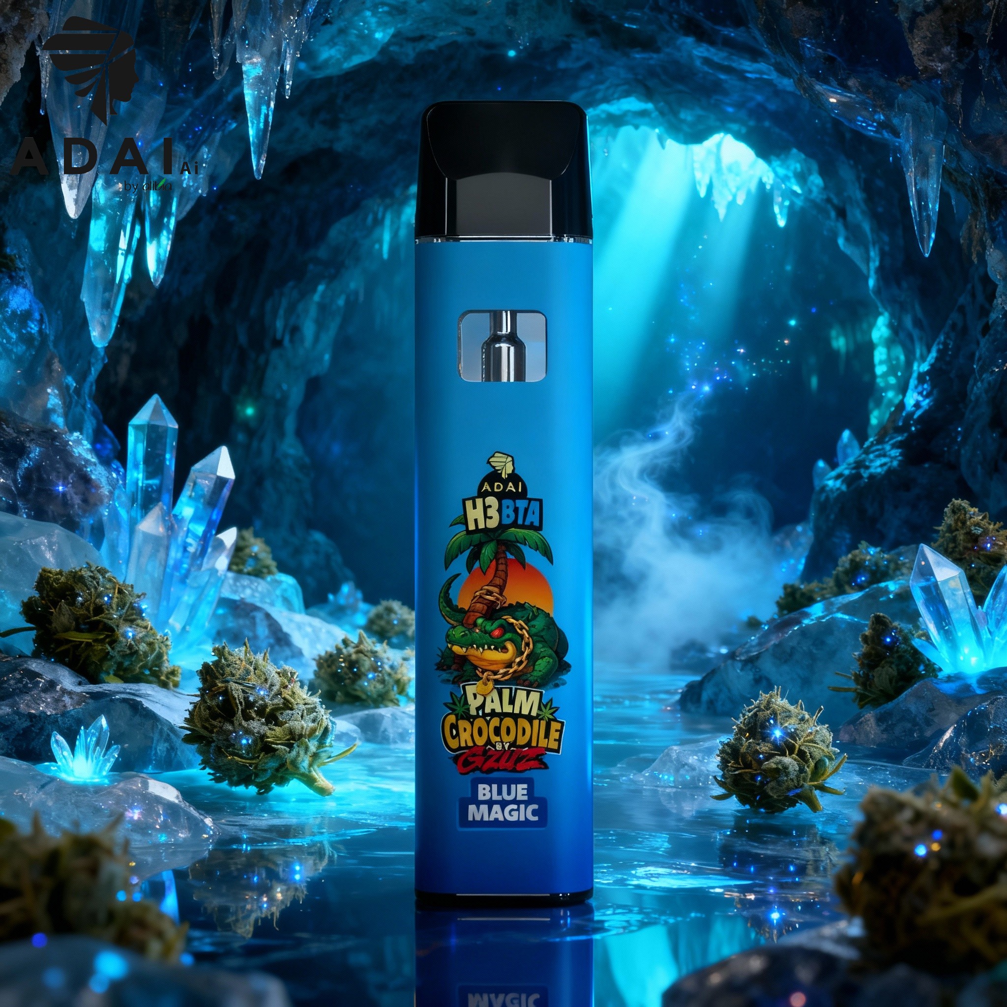 Palm Crocodile VAPE - H3BTA "Blue Magic" (Blueberry, Currant, Anis, Menthol) - 1ml CRD