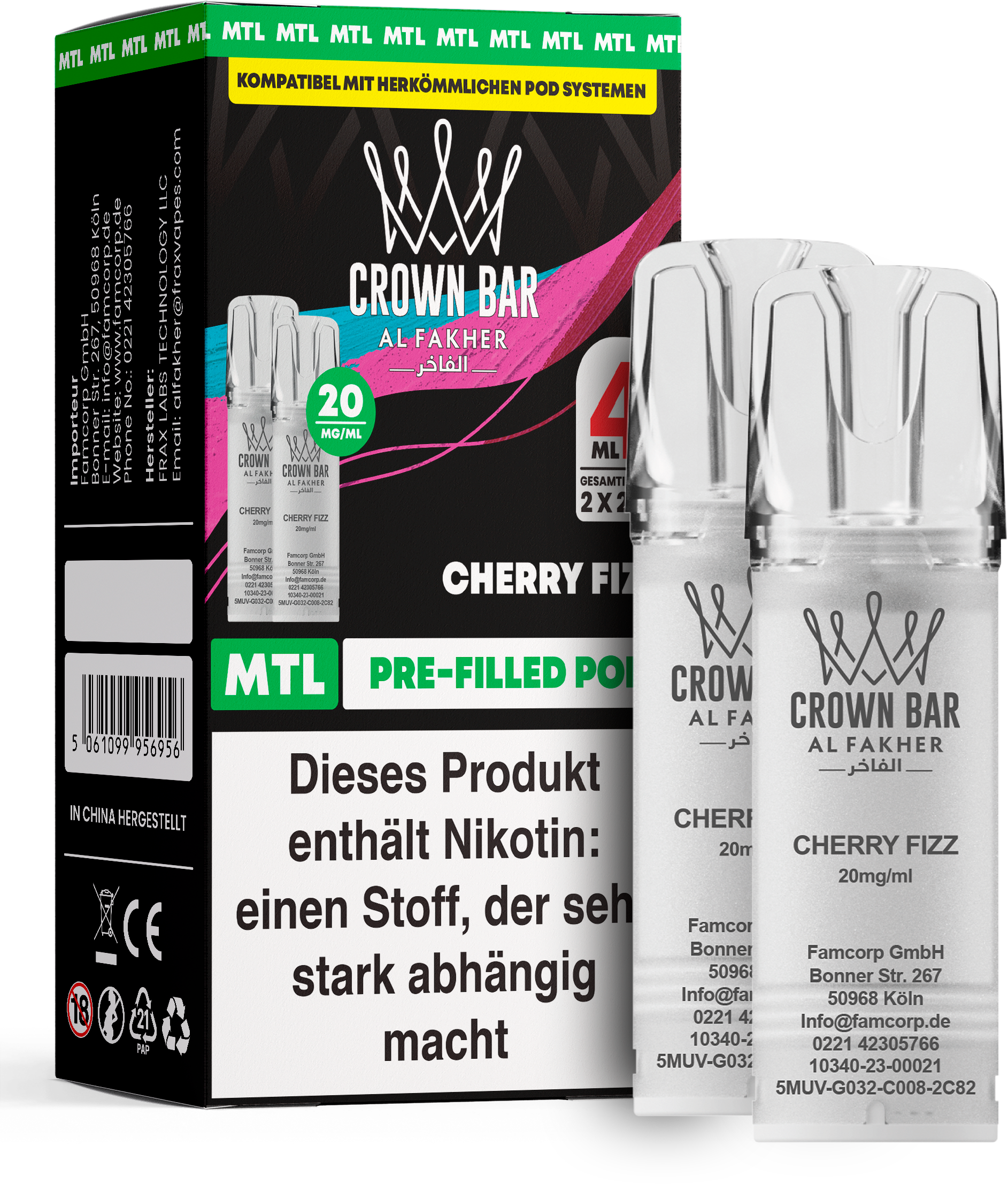 Al Fakher Pod (2er Pack) - Cherry Fizz 20mg (MTL)