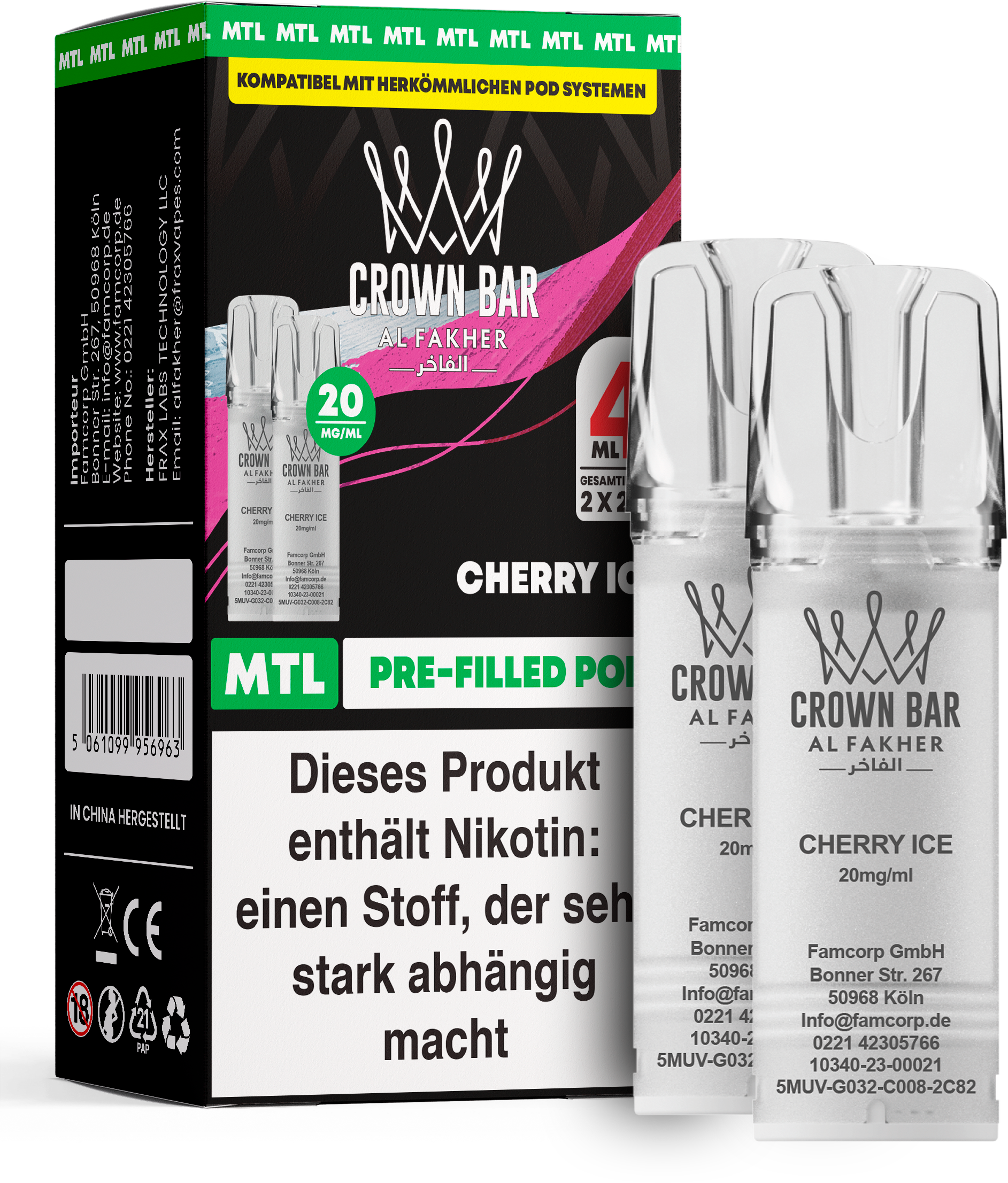 Al Fakher Pod (2er Pack) - Cherry Ice 20mg (MTL)