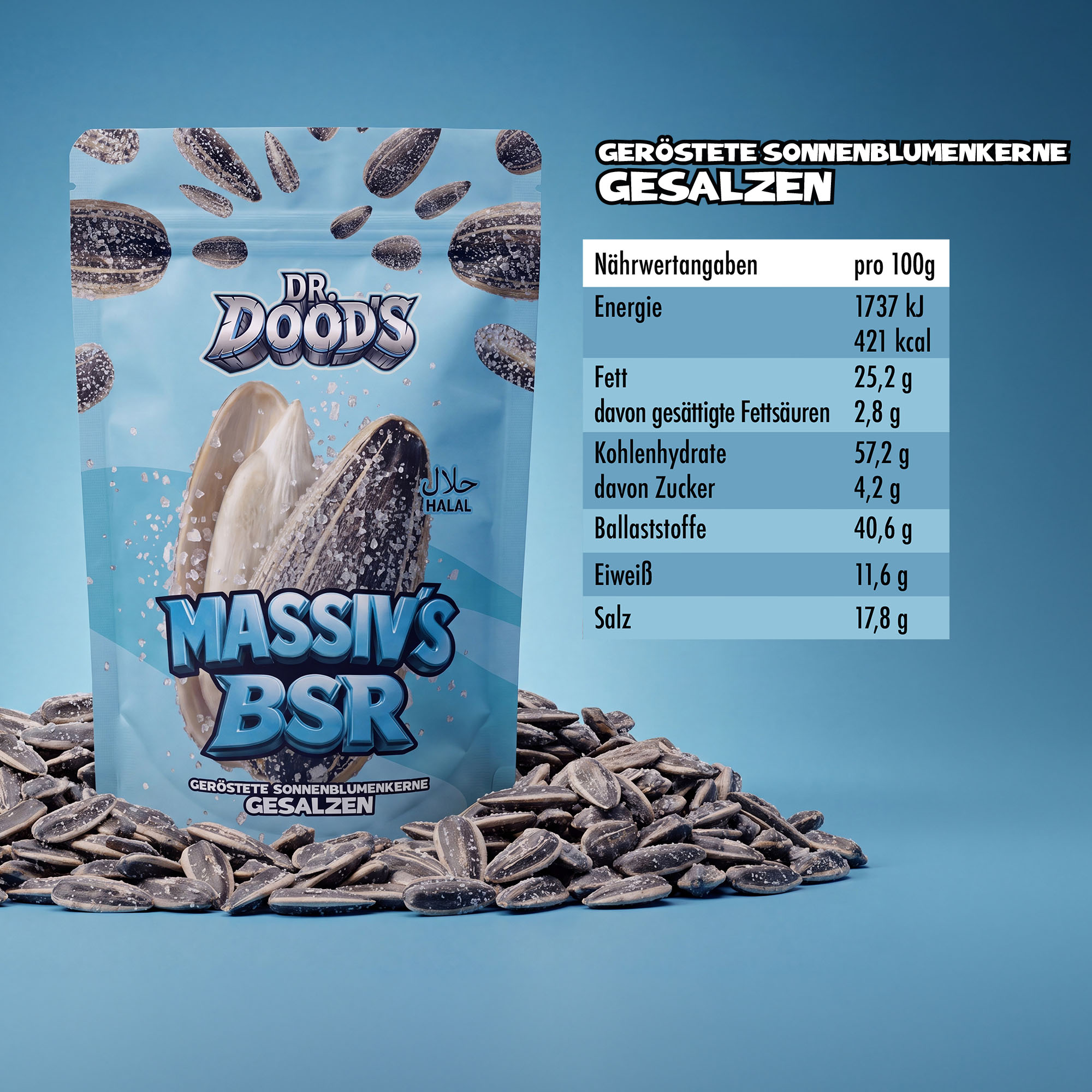 DR. DOOD’S Geröstete Sonnenblumenkerne 100g - Gesalzen – Bild 2