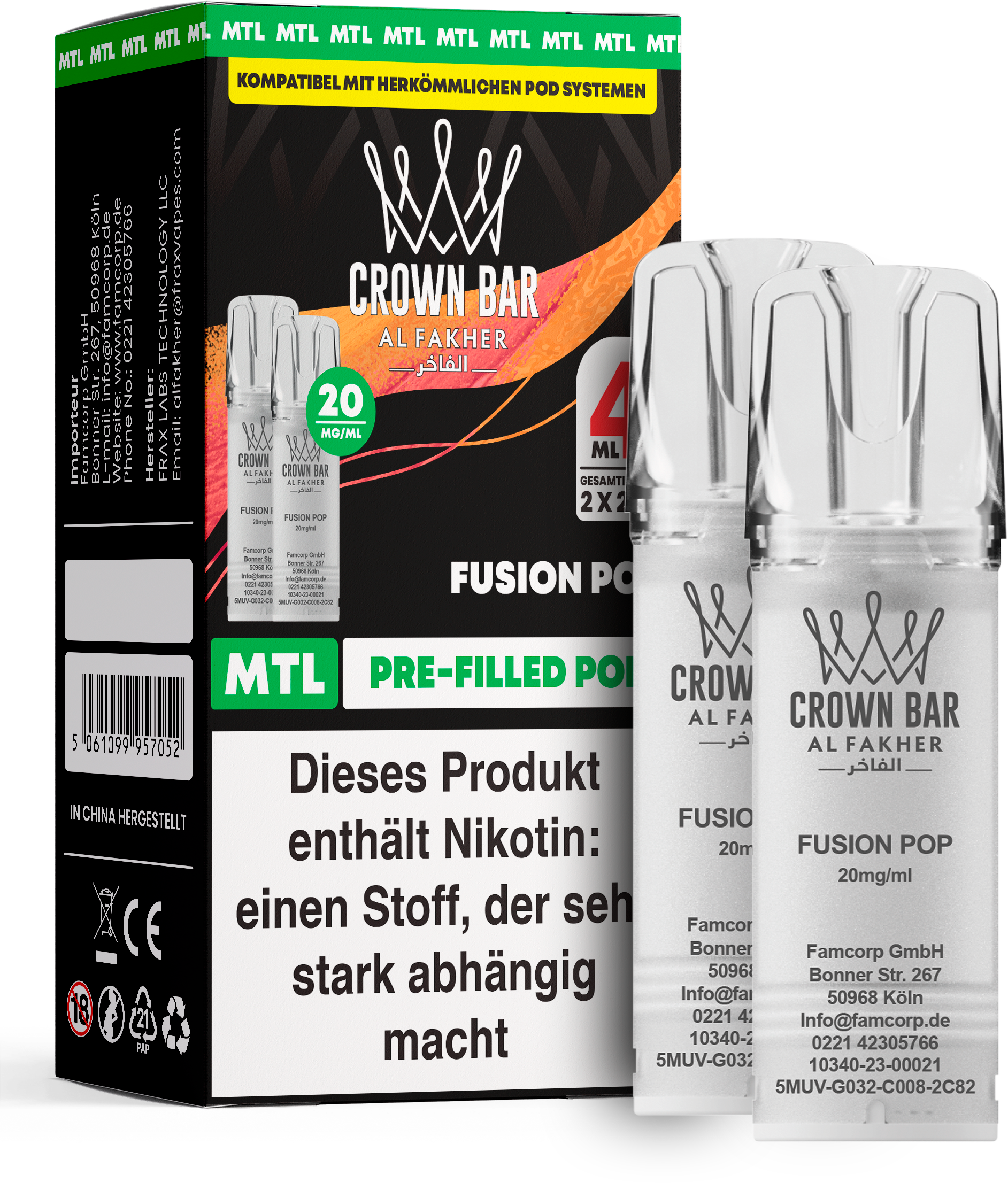 Al Fakher Pod (2er Pack) - Fusion Pop 20mg (MTL)