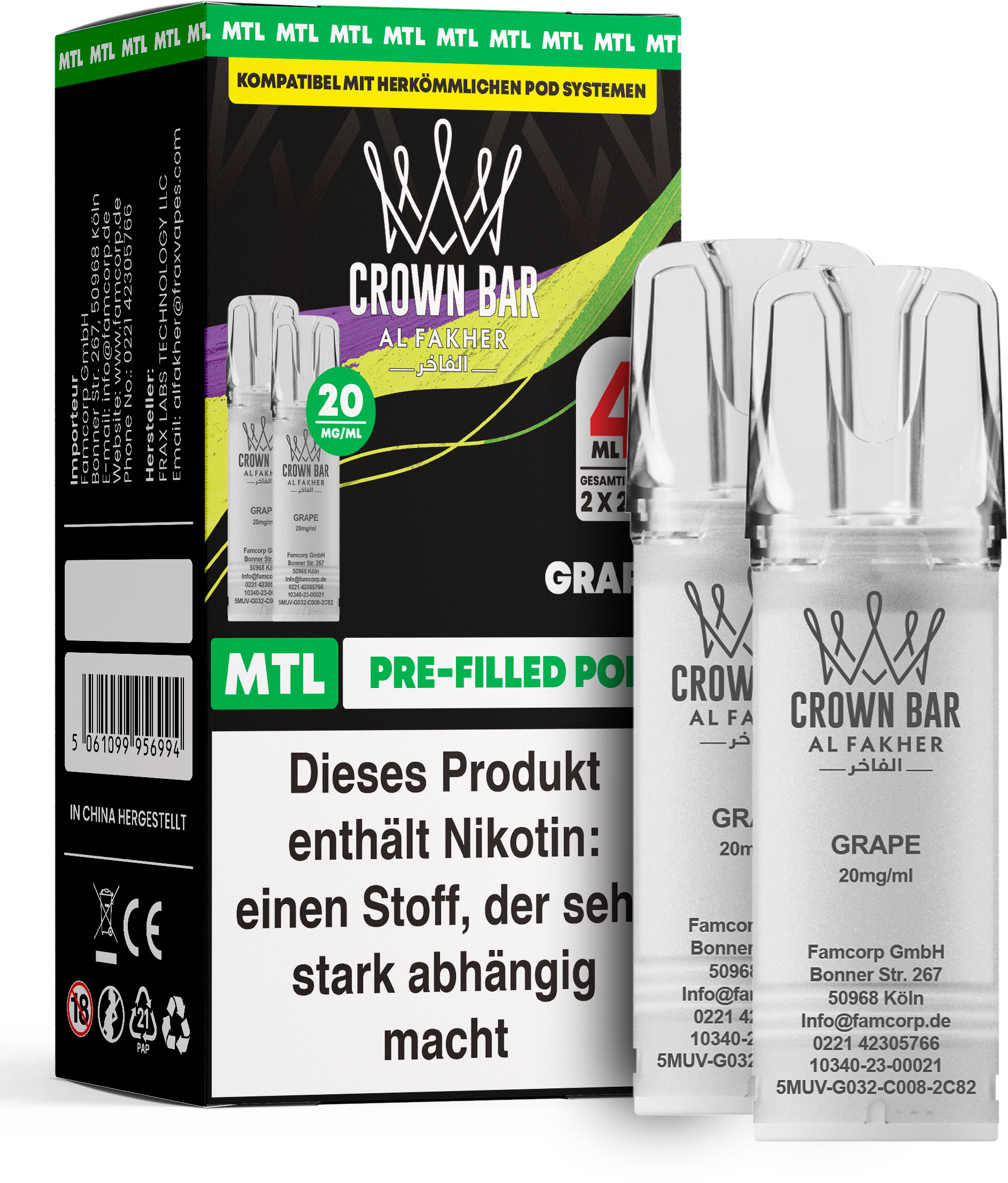 Al Fakher Pod (2er Pack) - Grape 20mg (MTL)