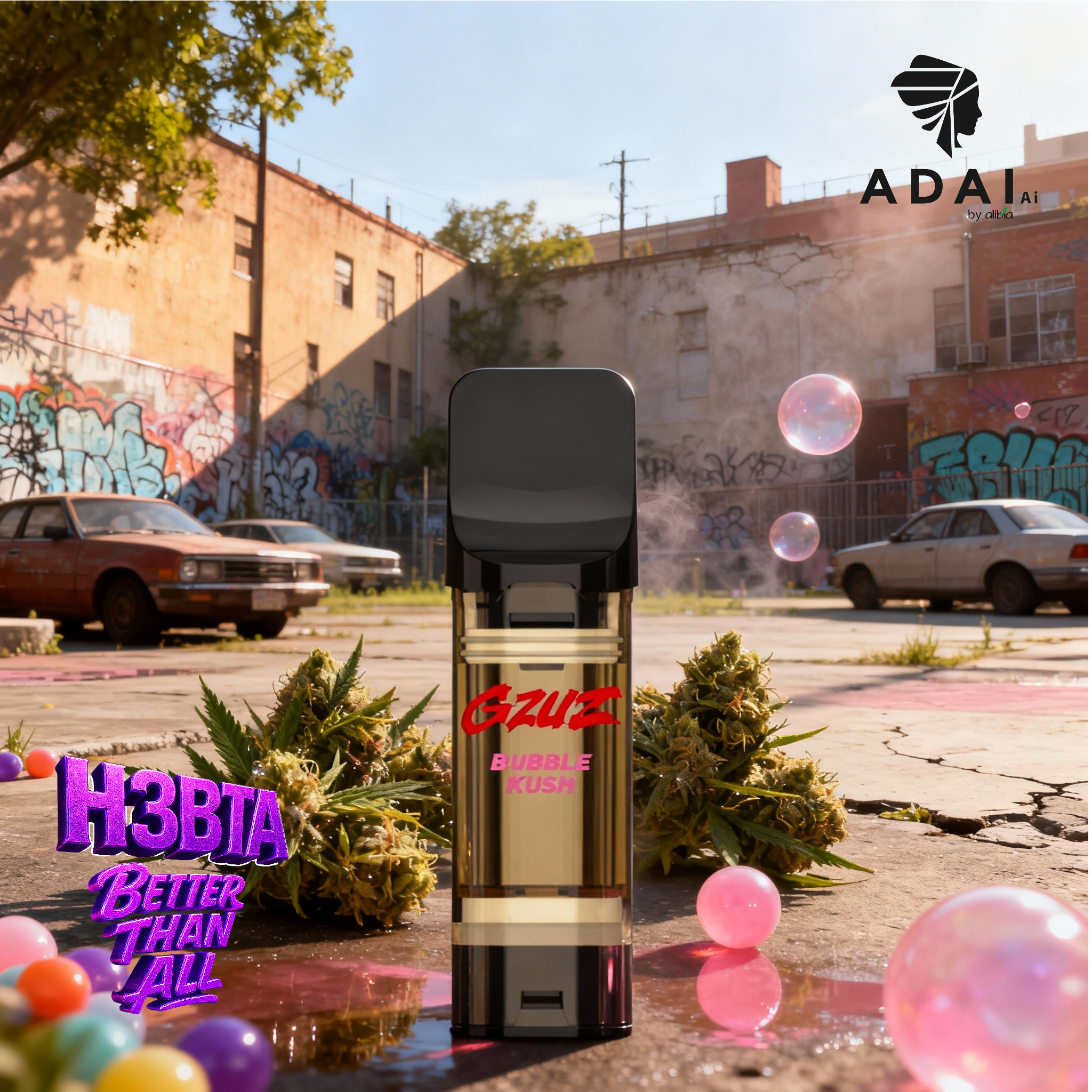 GZUZ H3 POD "Bubble Kush" - 1ml CRD