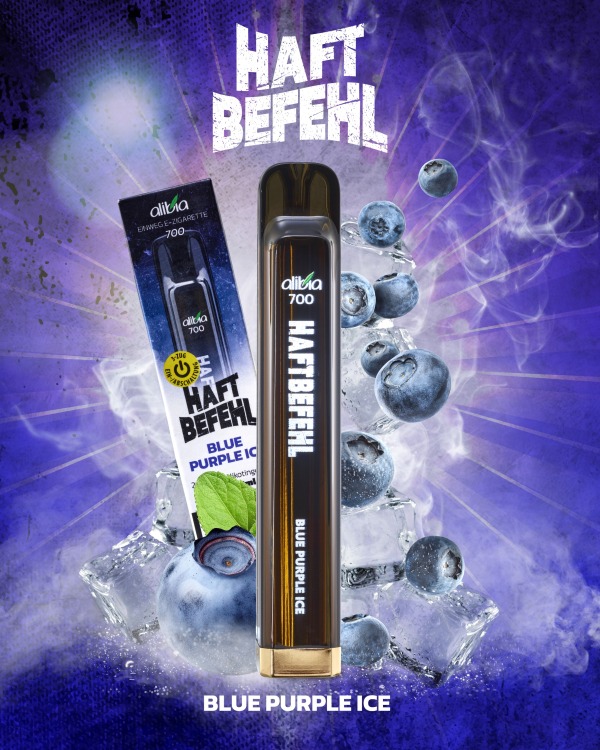Haftbefehl-V2 700 Einweg E-Zigarette "Blue Purple Ice" (Blueberry Ice)