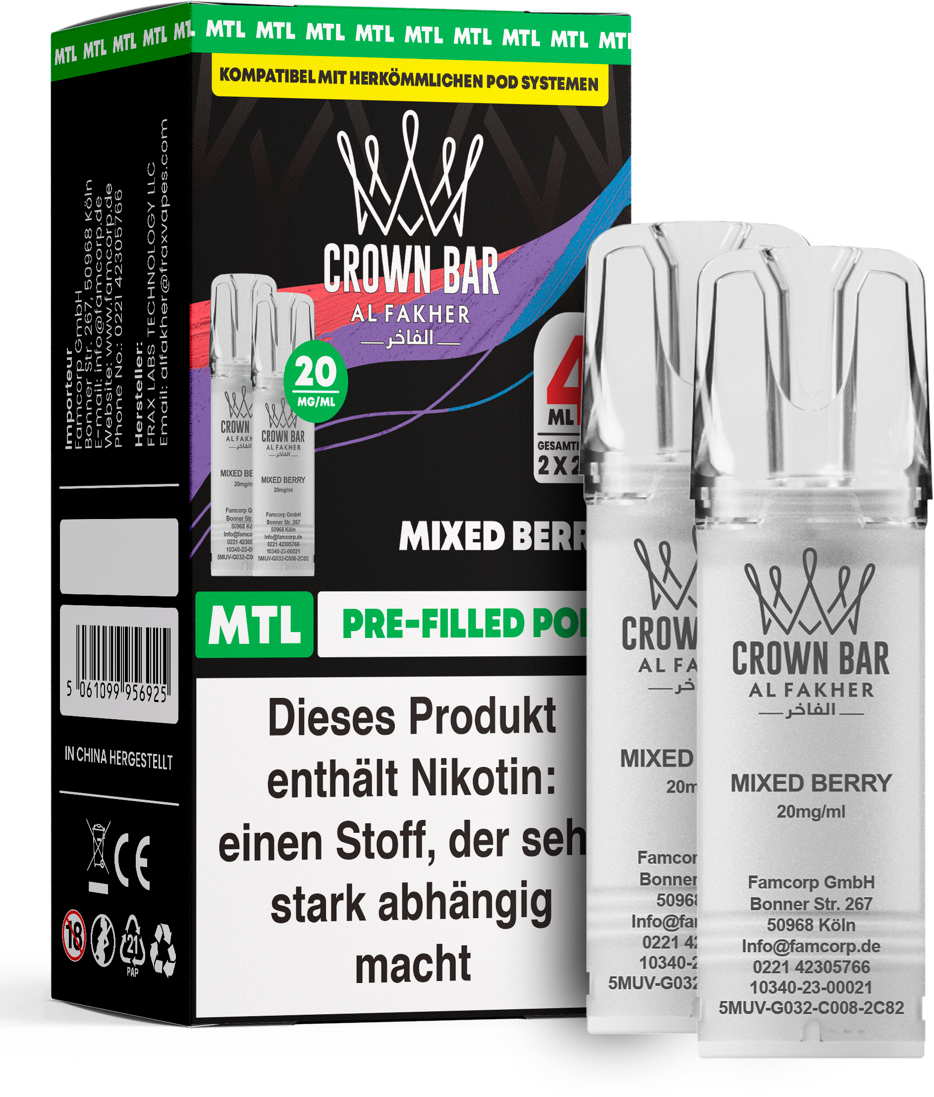 Al Fakher Pod (2er Pack) - Mixed Berry 20mg (MTL)