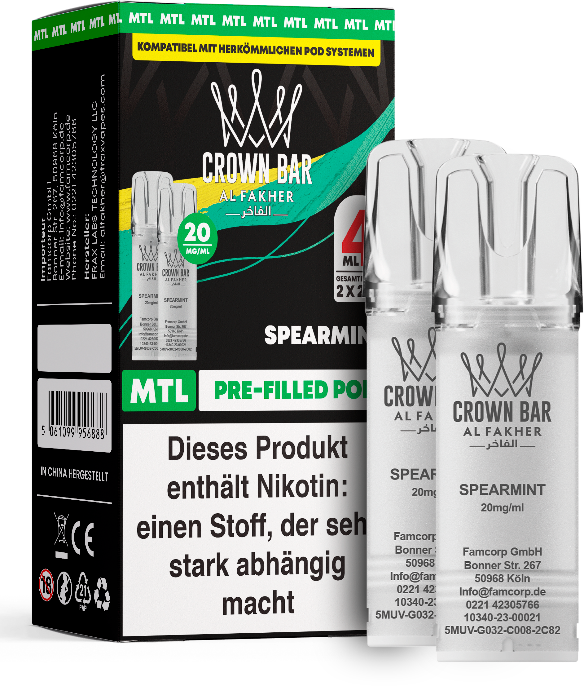 Al Fakher Pod (2er Pack) - Spearmint 20mg (MTL)