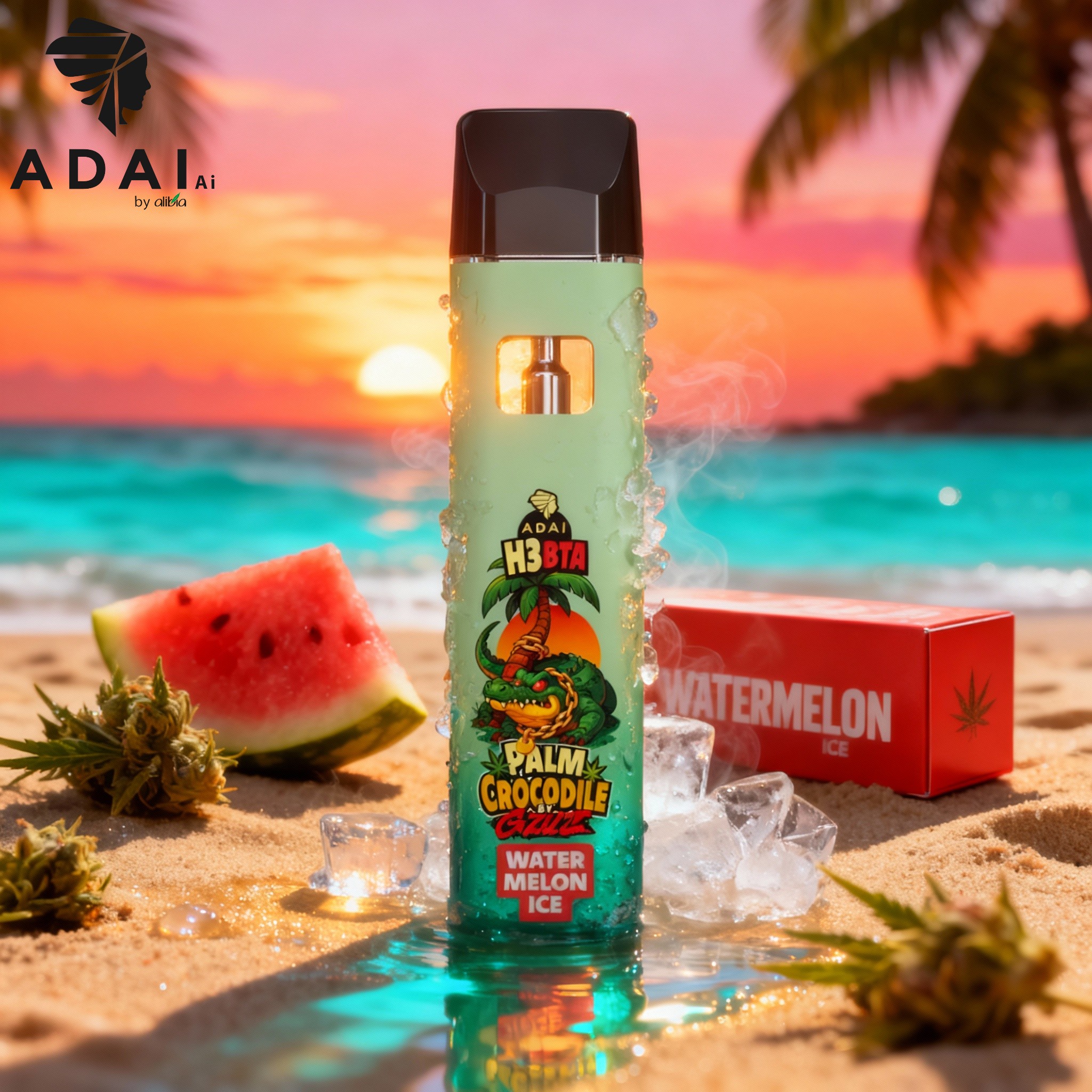 Palm Crocodile VAPE - H3BTA "Watermelon Ice" (Watermelon Ice) - 1ml CRD