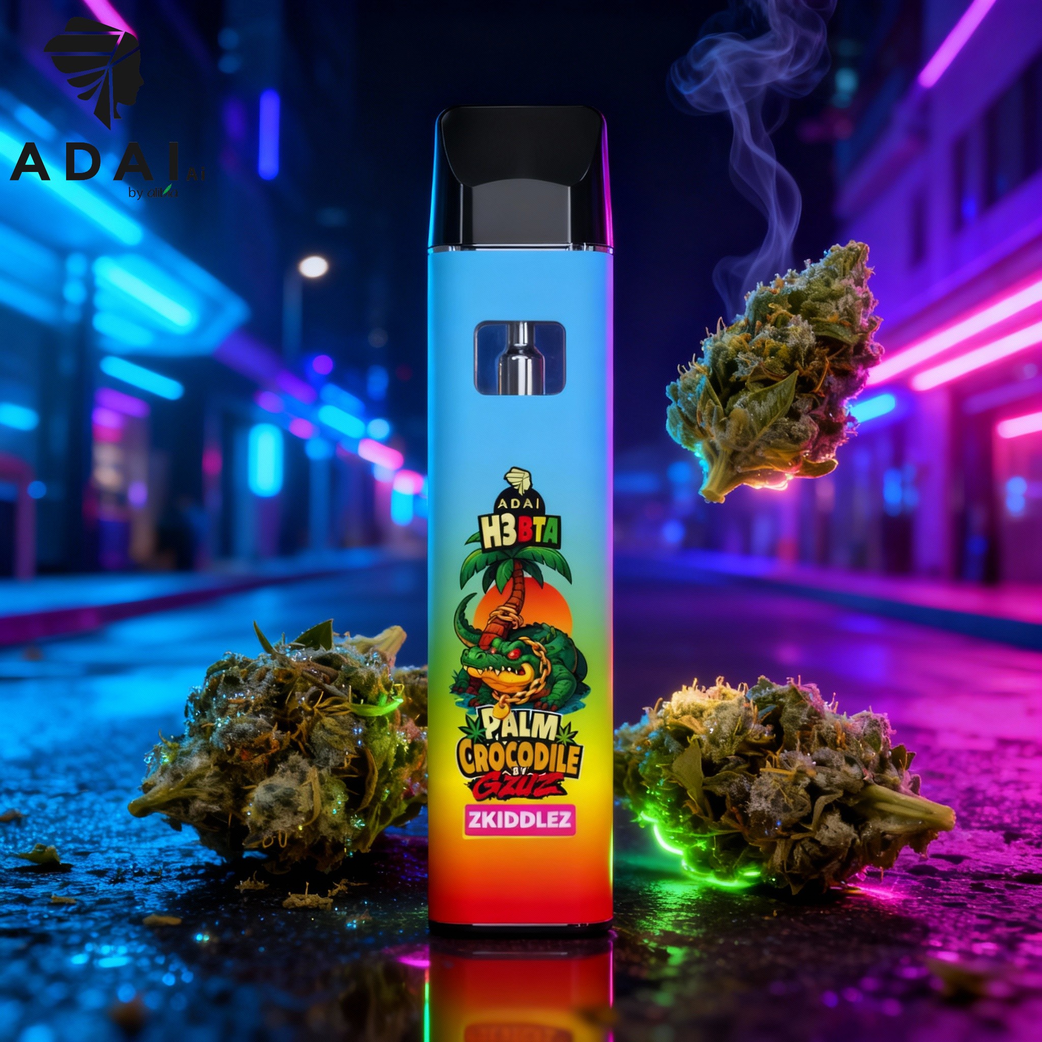 Palm Crocodile VAPE - H3BTA "Zkittlez" (Zkittlez) - 1ml CRD