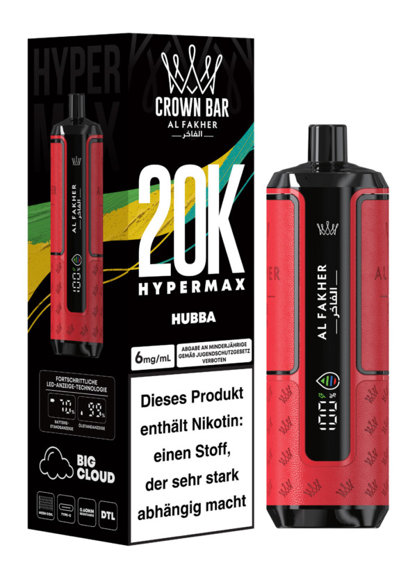 Crown Bar Al Fakher 20k Hypermax – Hubba