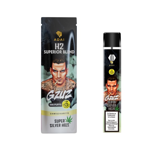 GZUZ Einweg H2 Superior Blend Vaporizer "Super Silver Haze"